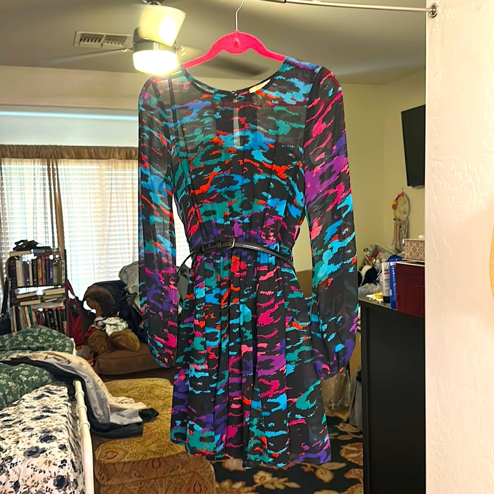 ArynK Dress with Belt. Has a black lining. Just sits in closet!